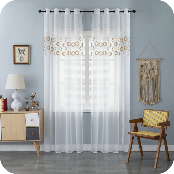 TENDA FILTRANTE MOTIVO CONIO 1 PANNELLO 140X280CM BEIGE