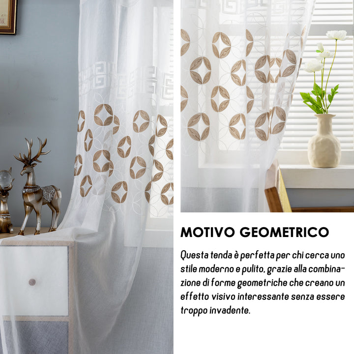 TENDA FILTRANTE MOTIVO CONIO 1 PANNELLO 140X280CM BEIGE