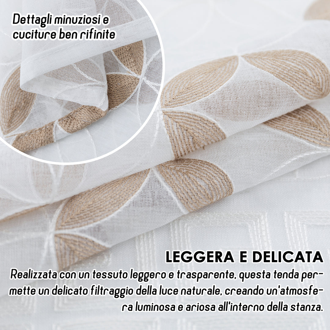 TENDA FILTRANTE MOTIVO CONIO 1 PANNELLO 140X280CM BEIGE