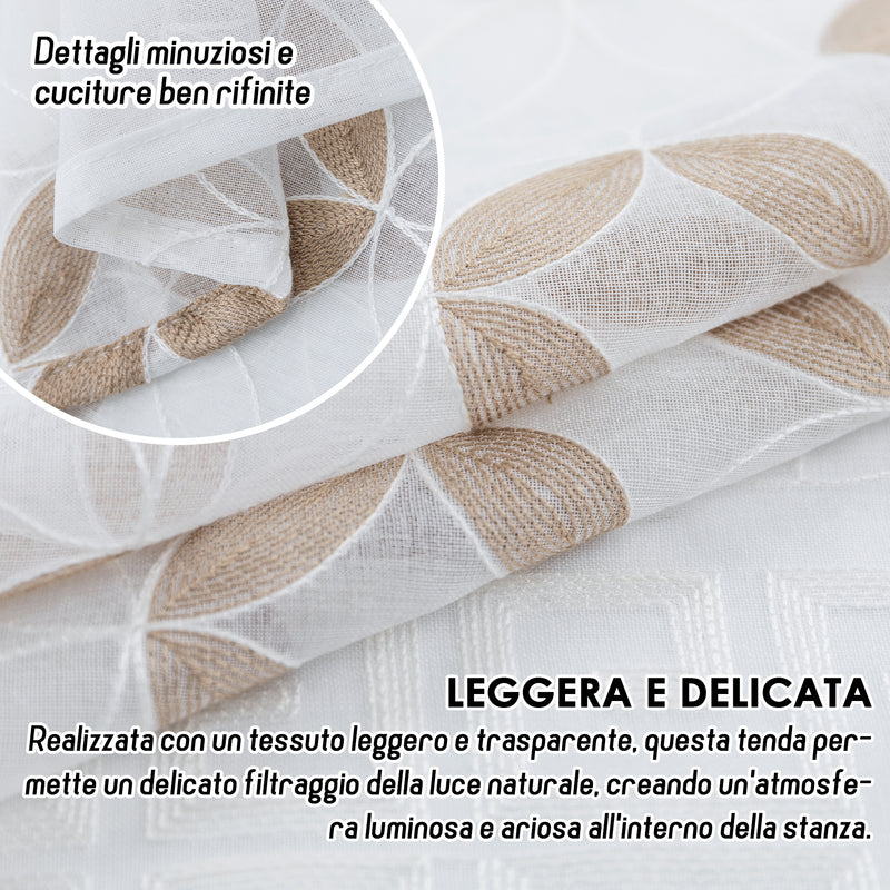 TENDA FILTRANTE MOTIVO CONIO 140X280CM BEIGE