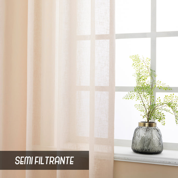TENDA ITACA FILTRANTE SIMIL LINO 1 PANNELLO 140X290CM BEIGE CHIARO