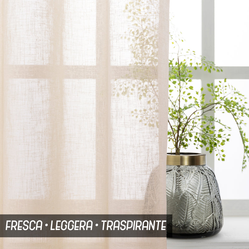 TENDA ITACA FILTRANTE SIMIL LINO 1 PANNELLO 140X290CM BEIGE CHIARO