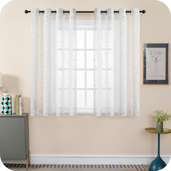 TENDA BALI FILTRANTE IN SIMIL LINO FANTASIA RAMPICANTI 1 PANNELLO 140X150CM BIANCO