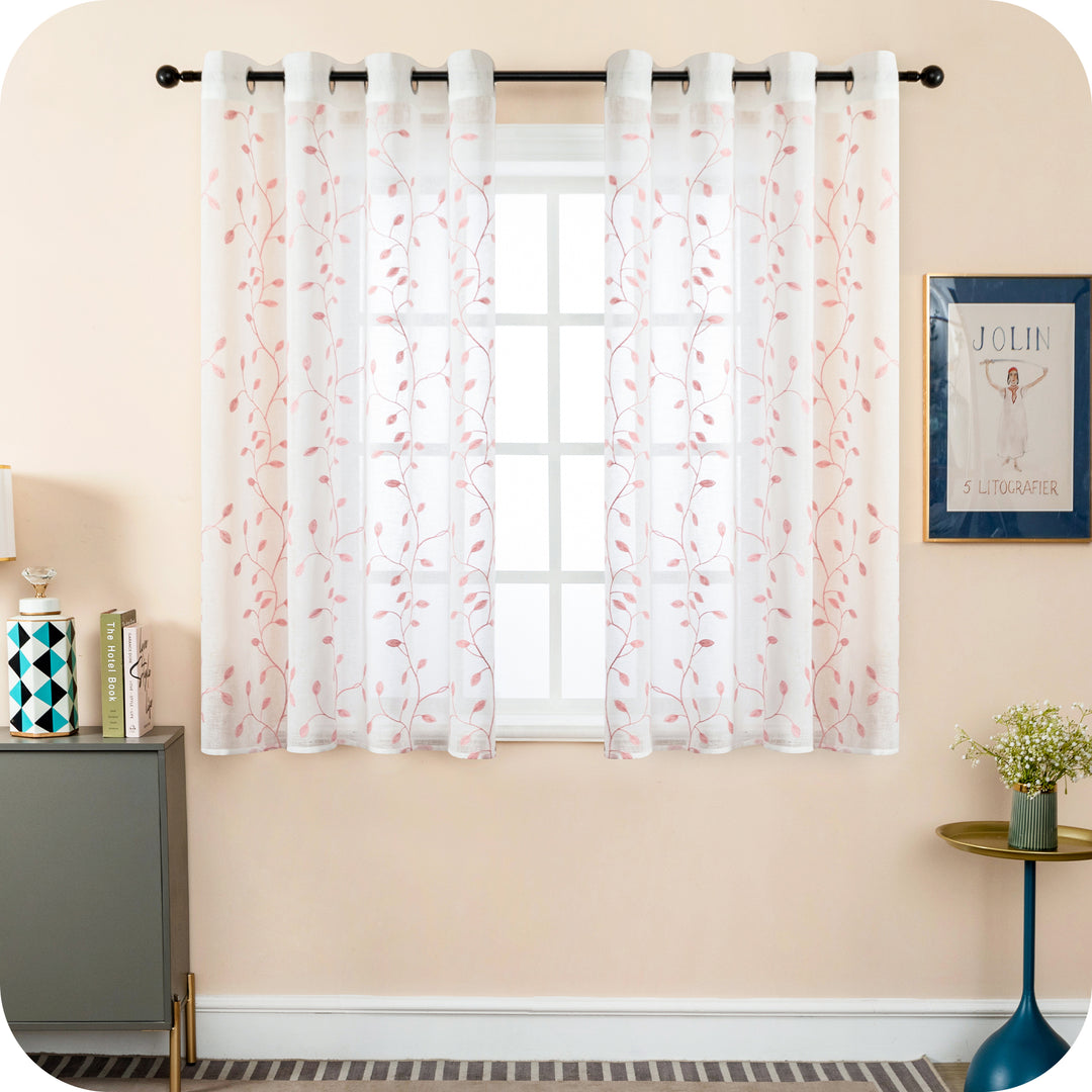 TENDA BALI FILTRANTE IN SIMIL LINO FANTASIA RAMPICANTI 1 PANNELLO 140X150CM ROSA