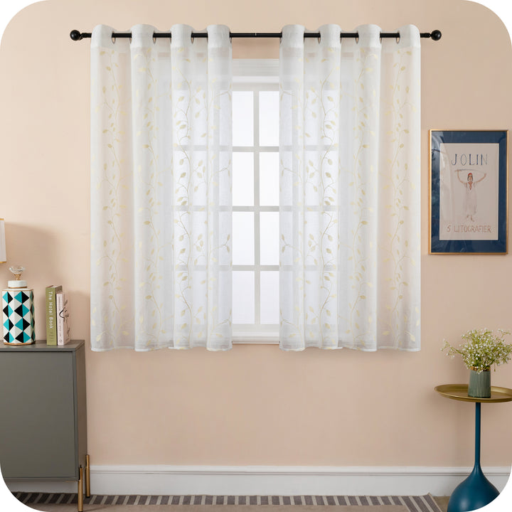 TENDA BALI FILTRANTE IN SIMIL LINO FANTASIA RAMPICANTI 1 PANNELLO 140X150CM CREMA