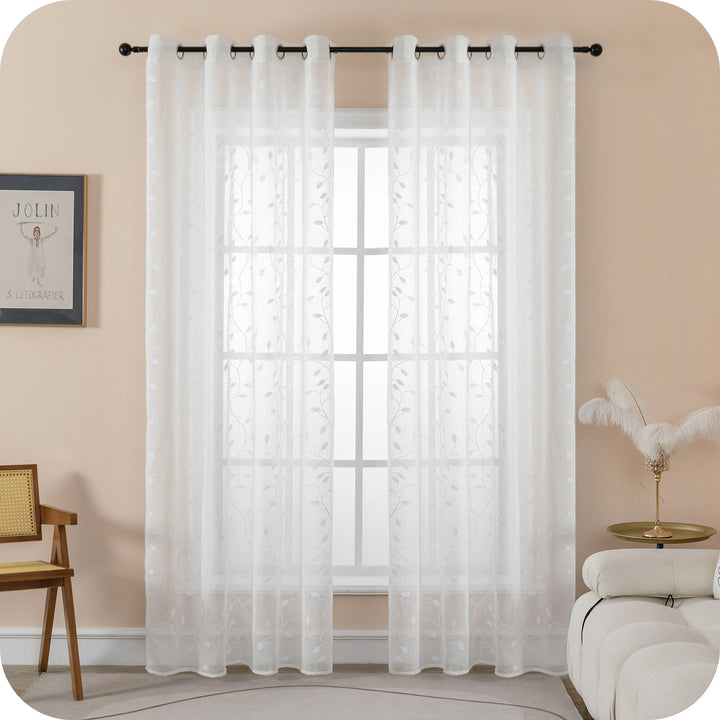 TENDA BALI FILTRANTE IN SIMIL LINO FANTASIA RAMPICANTI 1 PANNELLO 140X240CM BIANCO
