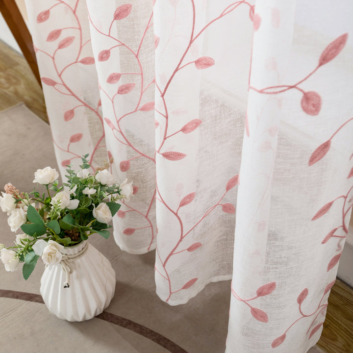 TENDA BALI FILTRANTE IN SIMIL LINO FANTASIA RAMPICANTI 1 PANNELLO 140X240CM ROSA