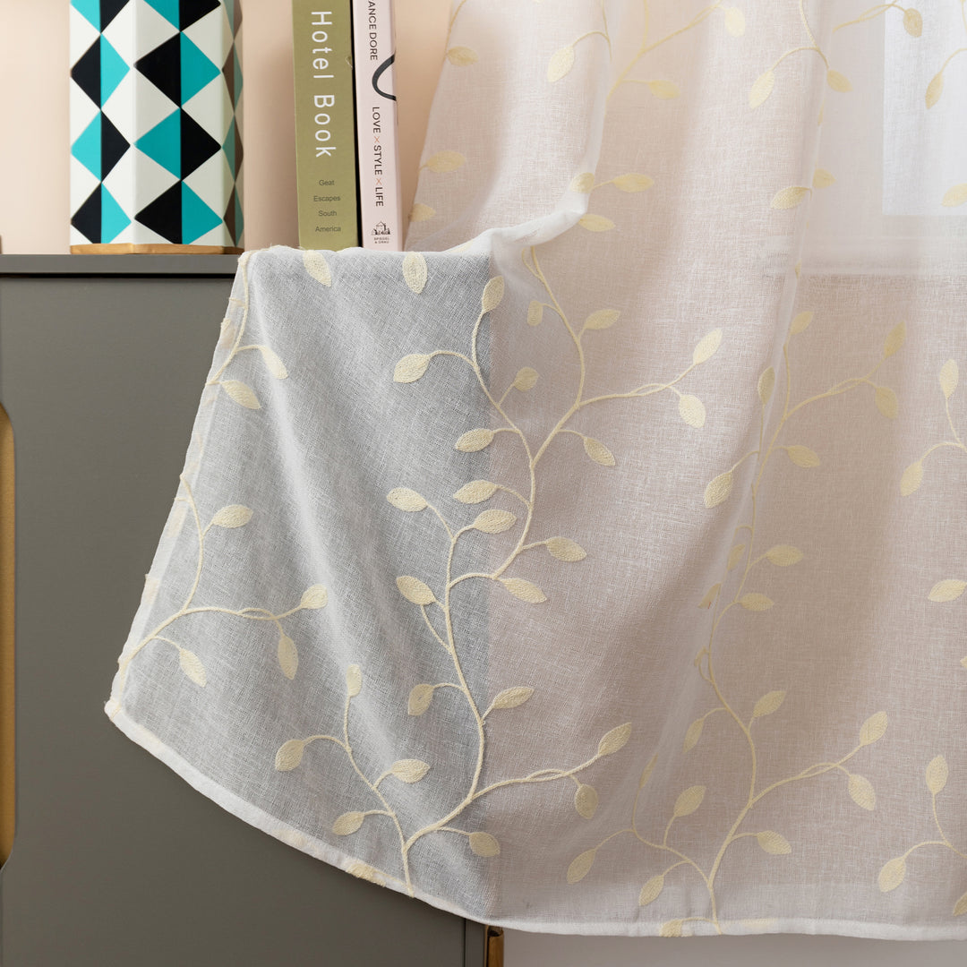 TENDA BALI FILTRANTE IN SIMIL LINO FANTASIA RAMPICANTI 1 PANNELLO 140X240CM CREMA