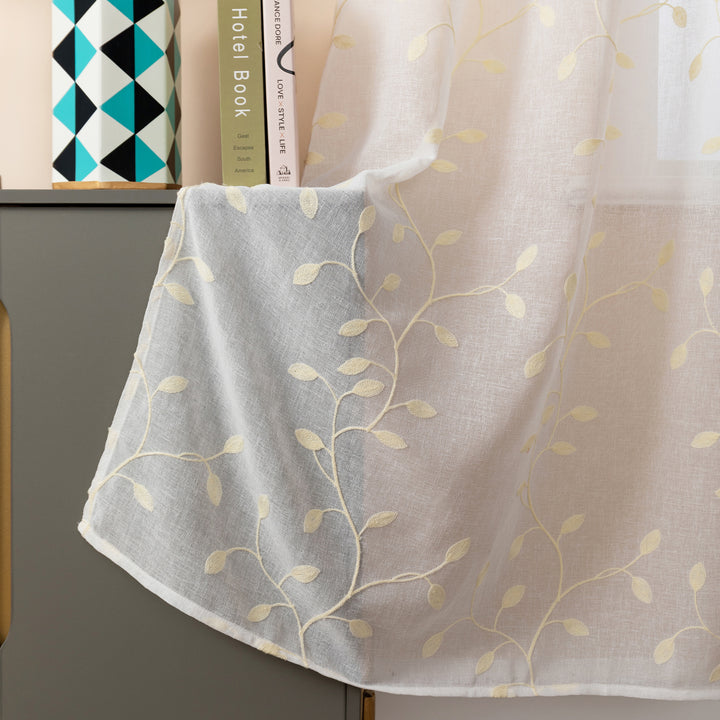 TENDA BALI FILTRANTE IN SIMIL LINO FANTASIA RAMPICANTI 1 PANNELLO 140X285CM CREMA