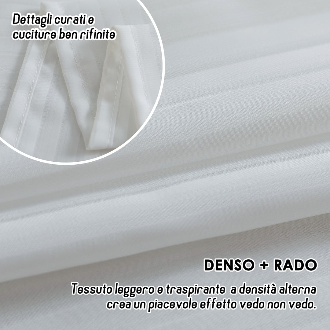 TENDA FILTRANTE FANTASIA A RIGHE VERTICALI 1 PANNELLO 140X285CM BIANCO