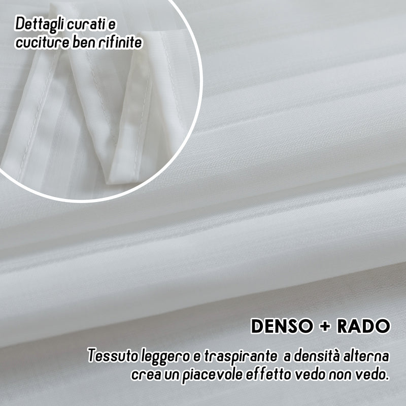 TENDA FILTRANTE FANTASIA A RIGHE VERTICALI 140X285CM BIANCO