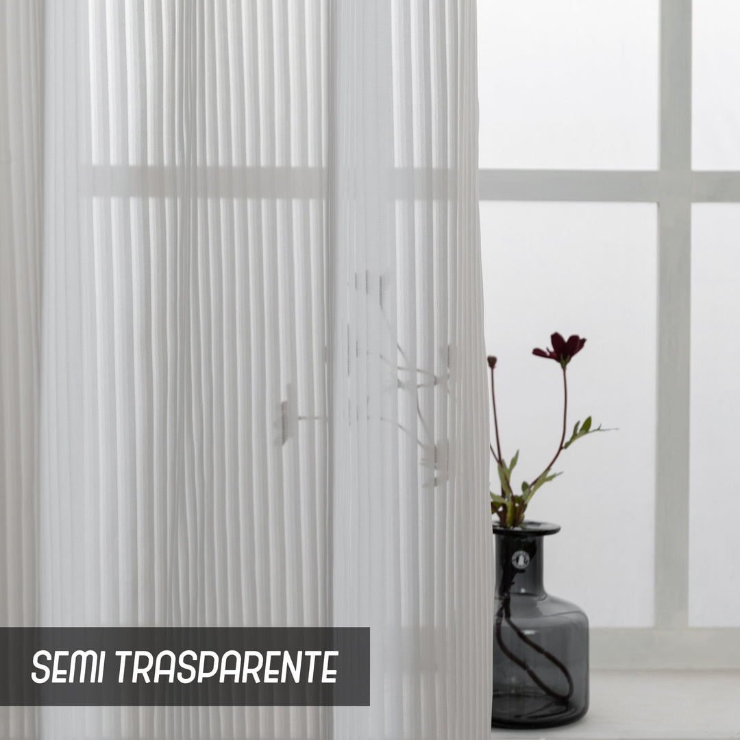 TENDA FILTRANTE FANTASIA A RIGHE VERTICALI 1 PANNELLO 140X285CM GRIGIO