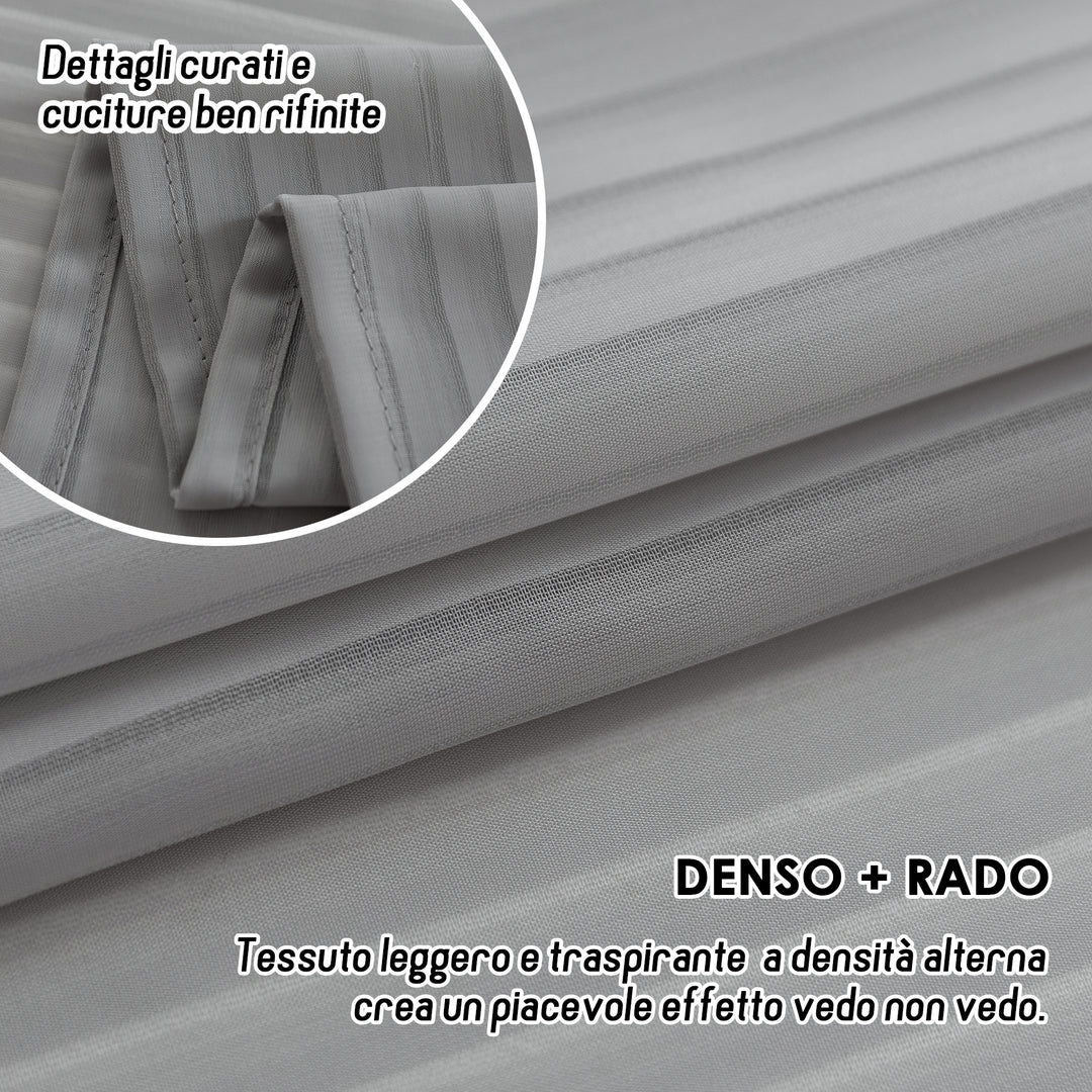 TENDA FILTRANTE FANTASIA A RIGHE VERTICALI 1 PANNELLO 140X285CM GRIGIO