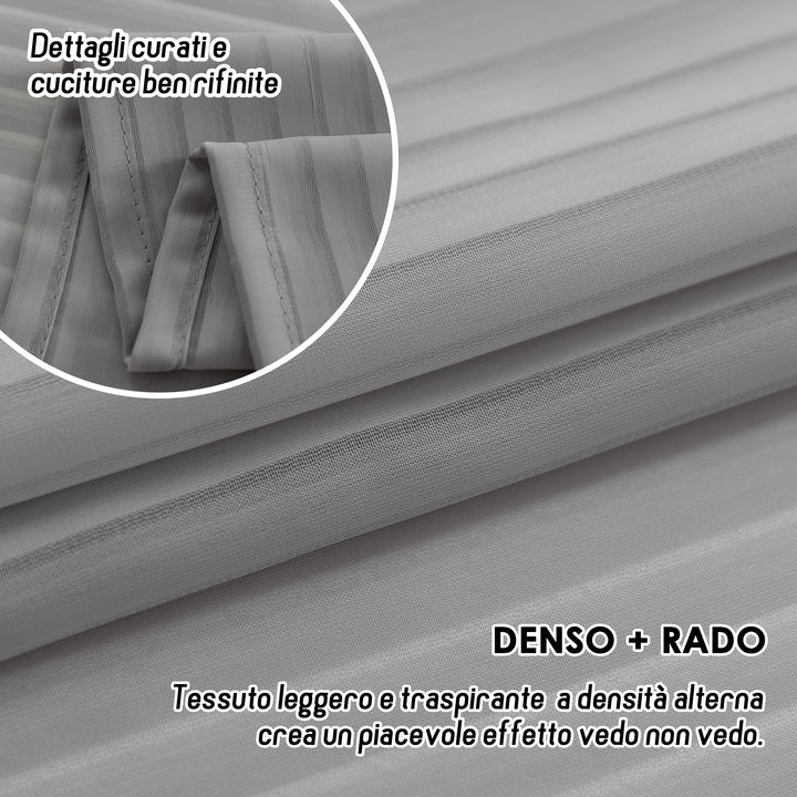 TENDA FILTRANTE FANTASIA A RIGHE VERTICALI 1 PANNELLO 140X285CM GRIGIO