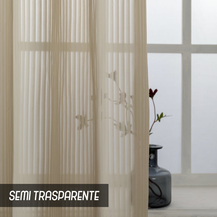 TENDA FILTRANTE FANTASIA A RIGHE VERTICALI 1 PANNELLO 140X285CM TORTORA