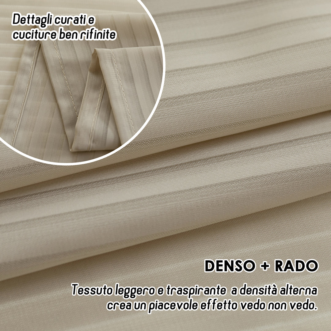 TENDA FILTRANTE FANTASIA A RIGHE VERTICALI 1 PANNELLO 140X285CM TORTORA