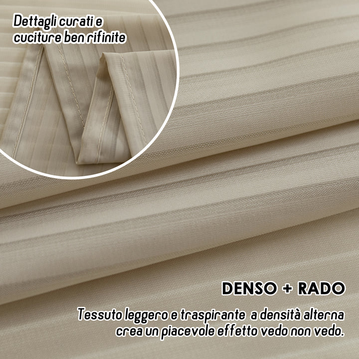 TENDA FILTRANTE FANTASIA A RIGHE VERTICALI 1 PANNELLO 140X285CM TORTORA
