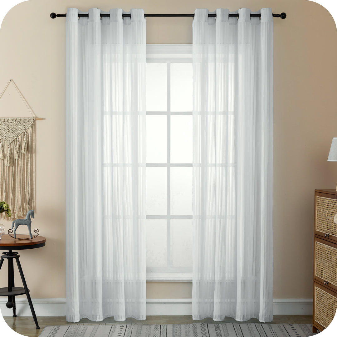 TENDA FILTRANTE FANTASIA A RIGHE VERTICALI 1 PANNELLO 140X285CM BIANCO