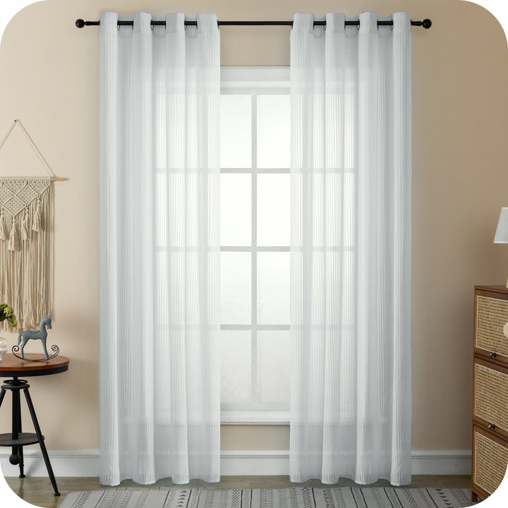 TENDA FILTRANTE FANTASIA A RIGHE VERTICALI 1 PANNELLO 140X285CM BIANCO
