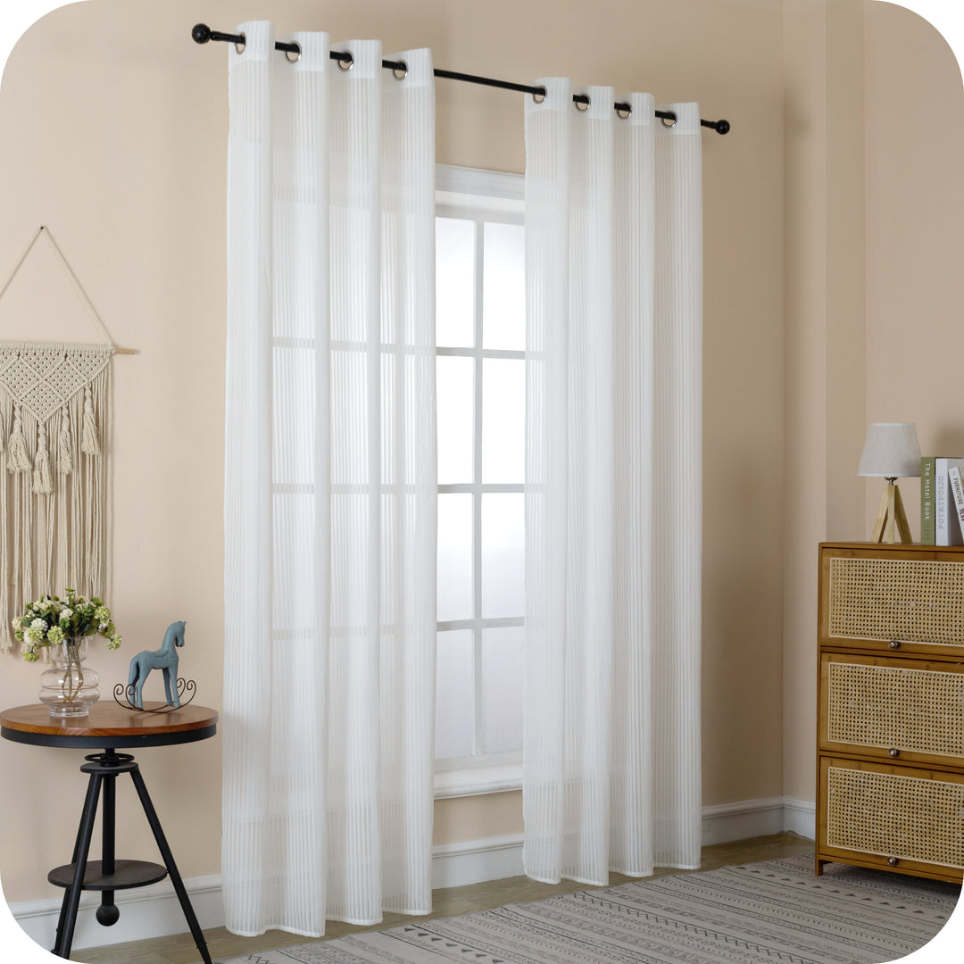 TENDA FILTRANTE FANTASIA A RIGHE VERTICALI 1 PANNELLO 140X285CM BIANCO
