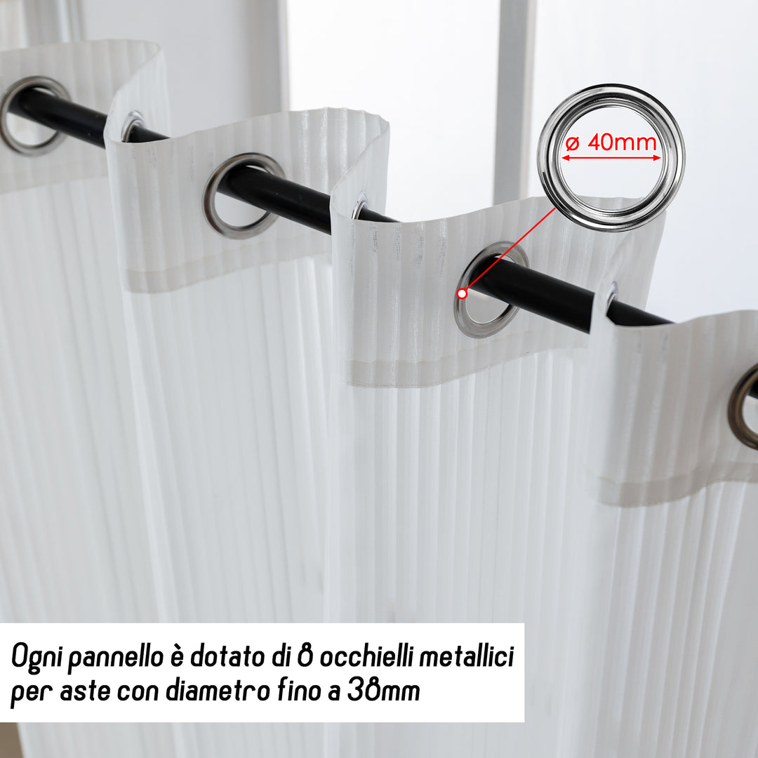TENDA FILTRANTE FANTASIA A RIGHE VERTICALI 1 PANNELLO 140X285CM BIANCO