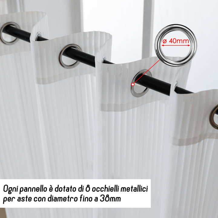 TENDA FILTRANTE FANTASIA A RIGHE VERTICALI 1 PANNELLO 140X285CM BIANCO