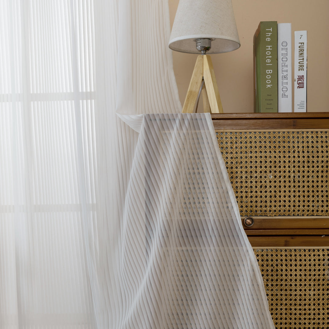 TENDA FILTRANTE FANTASIA A RIGHE VERTICALI 1 PANNELLO 140X285CM BIANCO