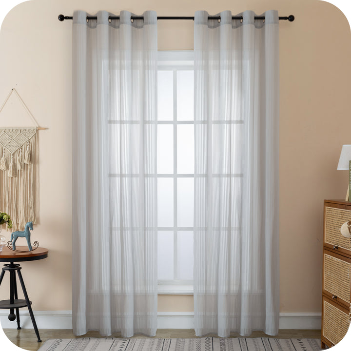 TENDA FILTRANTE FANTASIA A RIGHE VERTICALI 1 PANNELLO 140X285CM GRIGIO