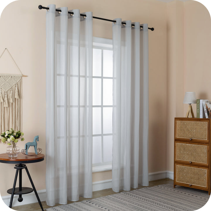TENDA FILTRANTE FANTASIA A RIGHE VERTICALI 1 PANNELLO 140X285CM GRIGIO