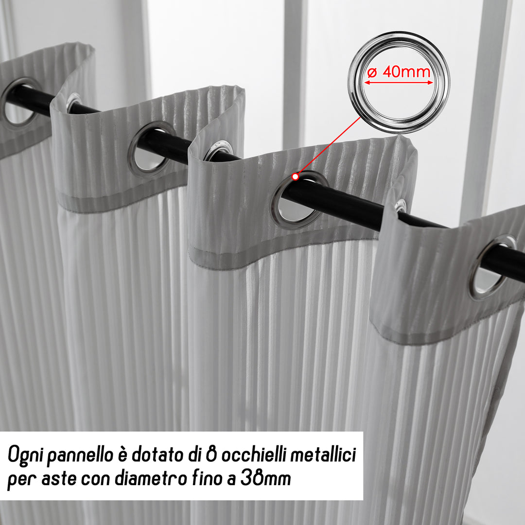 TENDA FILTRANTE FANTASIA A RIGHE VERTICALI 1 PANNELLO 140X285CM GRIGIO
