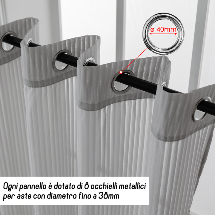 TENDA FILTRANTE FANTASIA A RIGHE VERTICALI 1 PANNELLO 140X285CM GRIGIO