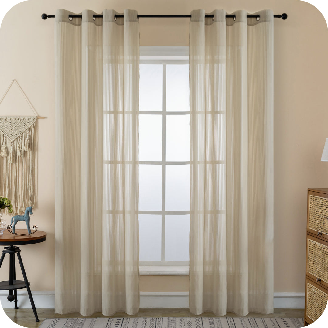 TENDA FILTRANTE FANTASIA A RIGHE VERTICALI 1 PANNELLO 140X285CM TORTORA