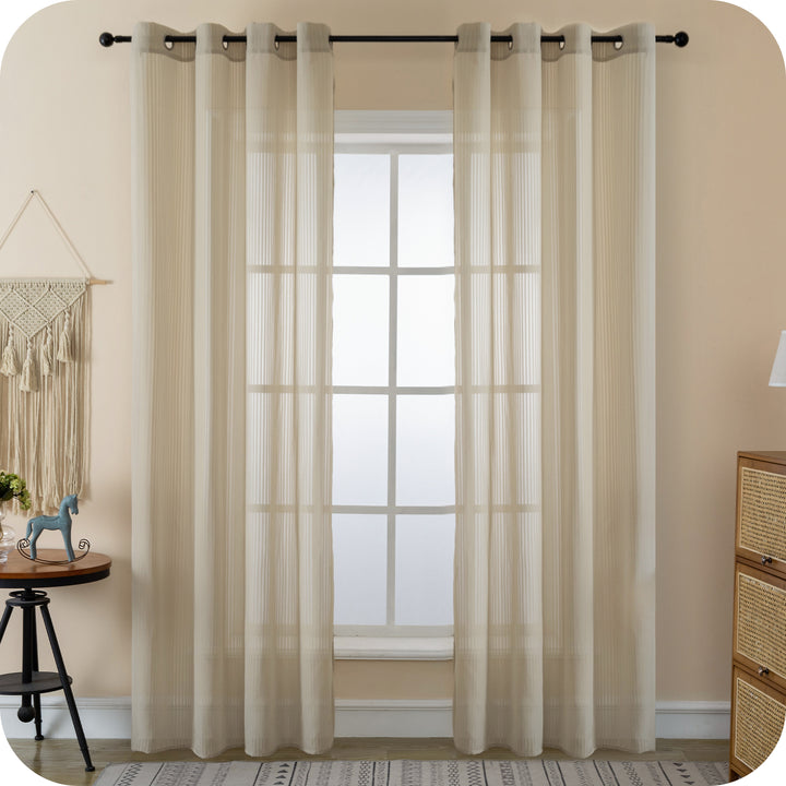 TENDA FILTRANTE FANTASIA A RIGHE VERTICALI 1 PANNELLO 140X285CM TORTORA