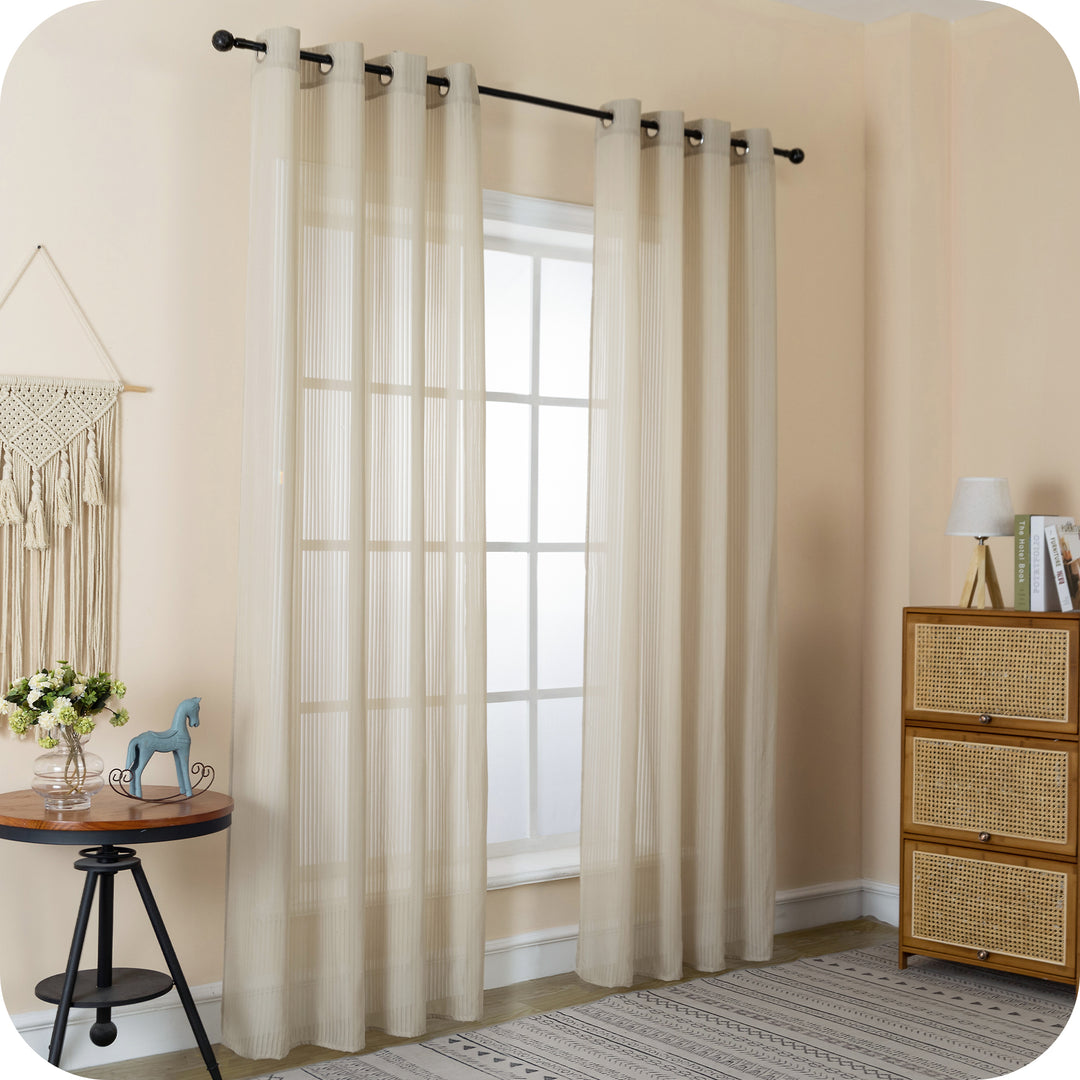 TENDA FILTRANTE FANTASIA A RIGHE VERTICALI 1 PANNELLO 140X285CM TORTORA