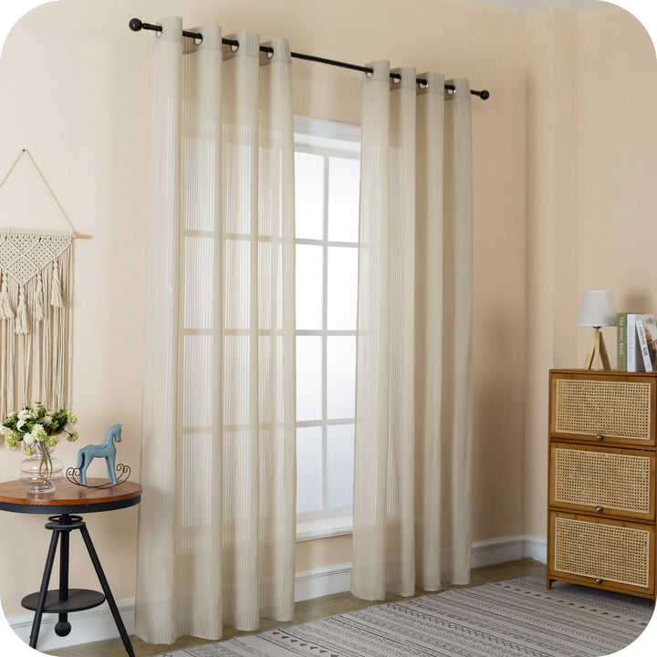 TENDA FILTRANTE FANTASIA A RIGHE VERTICALI 1 PANNELLO 140X285CM TORTORA