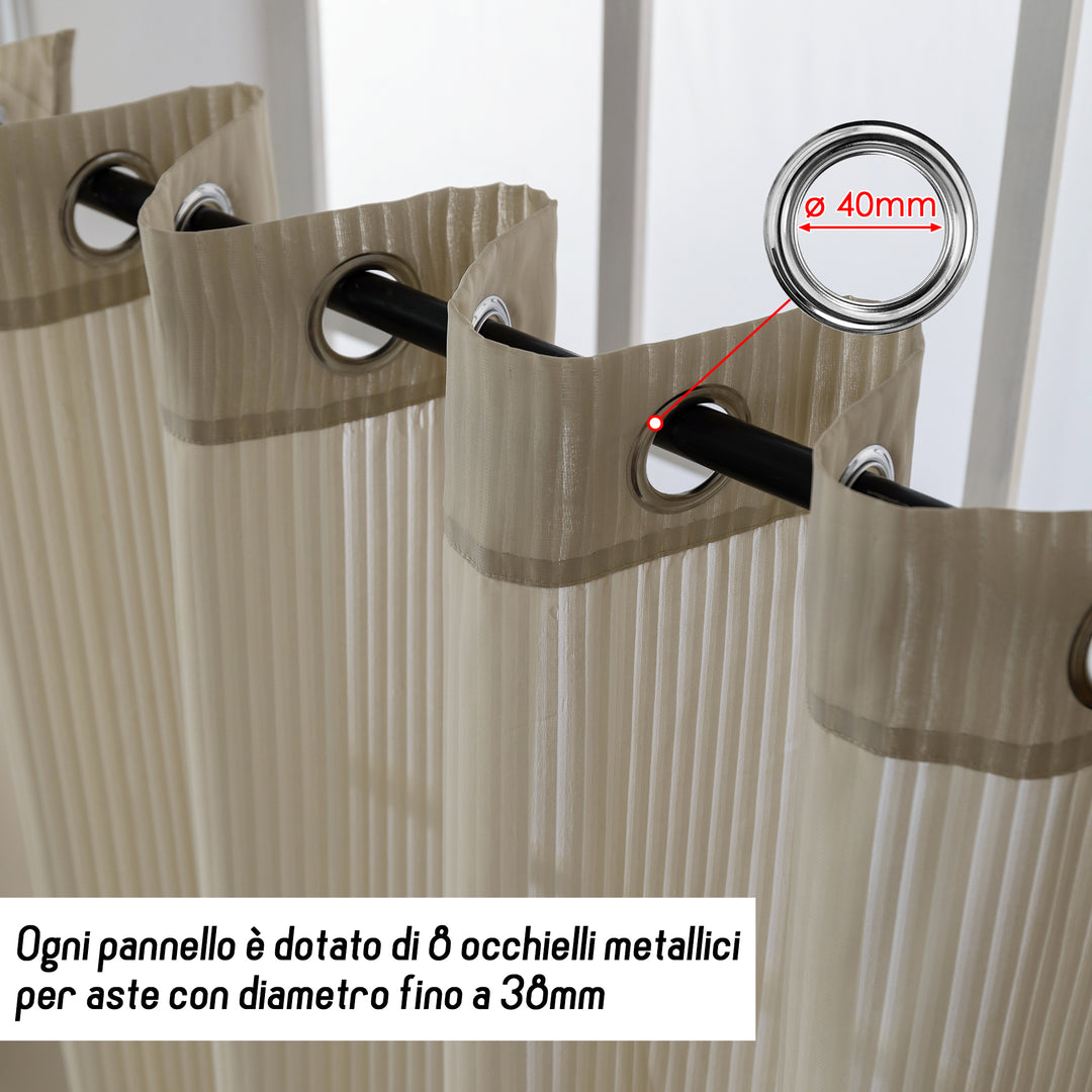 TENDA FILTRANTE FANTASIA A RIGHE VERTICALI 1 PANNELLO 140X285CM TORTORA