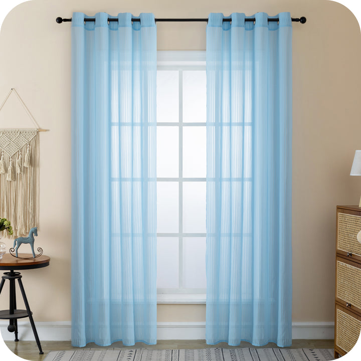 TENDA FILTRANTE FANTASIA A RIGHE VERTICALI 1 PANNELLO 140X285CM CELESTE