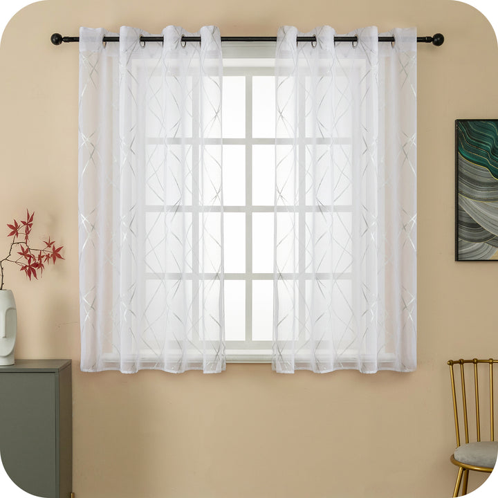 TENDA TENERIFE VOILE FILTRANTE FANTASIA GEOMETRICA 1 PANNELLO 140X145CM ARGENTO