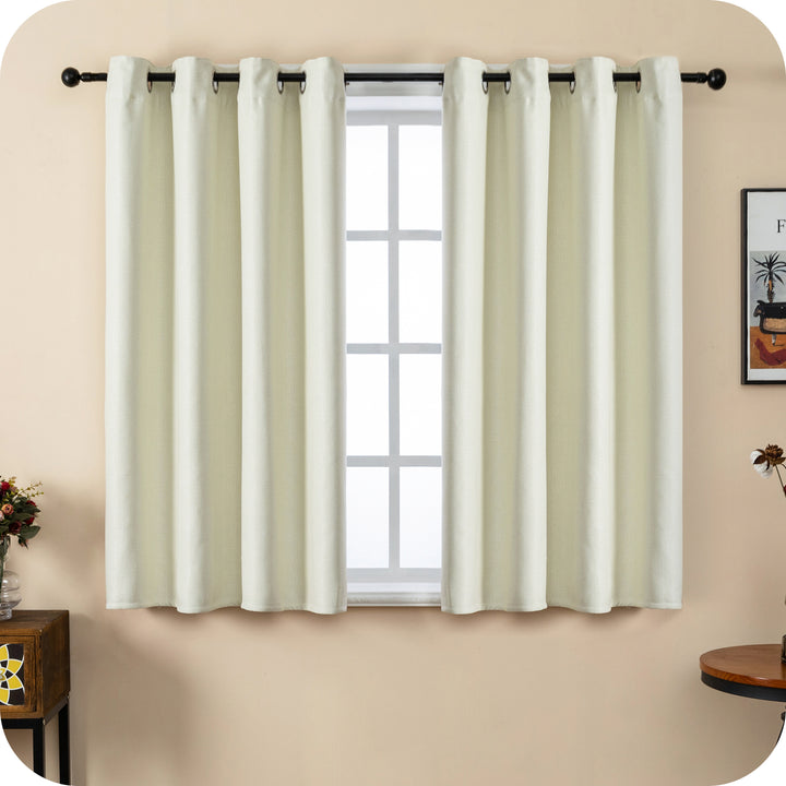 TENDA SEMI OSCURANTE IN SIMIL LINO TRAMA SPIGATA 1 PANNELLO 140X135CM PANNA