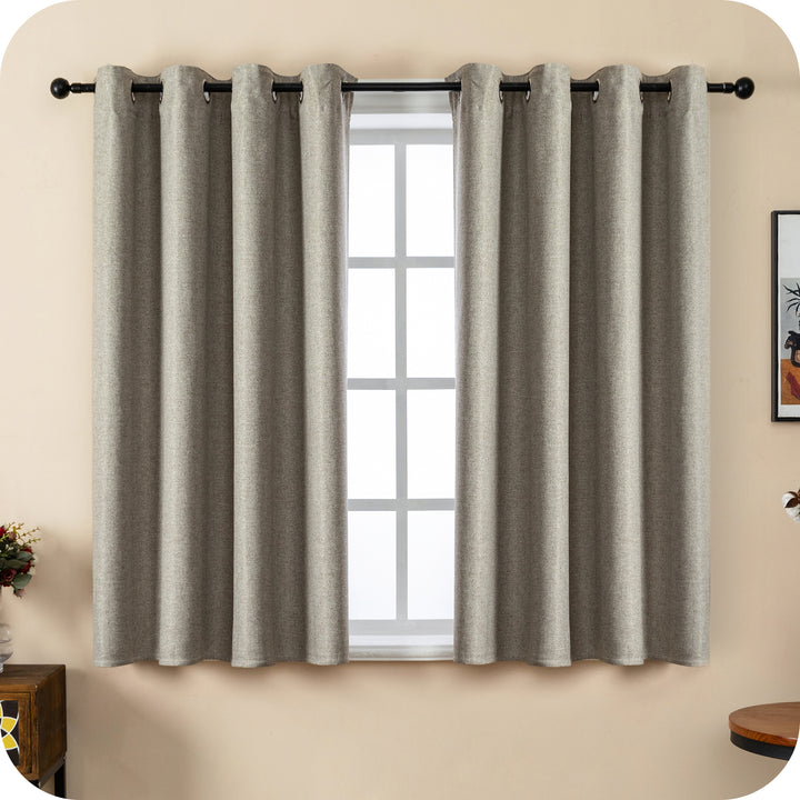 TENDA SEMI OSCURANTE IN SIMIL LINO TRAMA SPIGATA 1 PANNELLO 140X135CM TORTORA