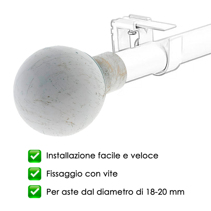TERMINALE PALLA NEW 2PZ BIANCO E ORO