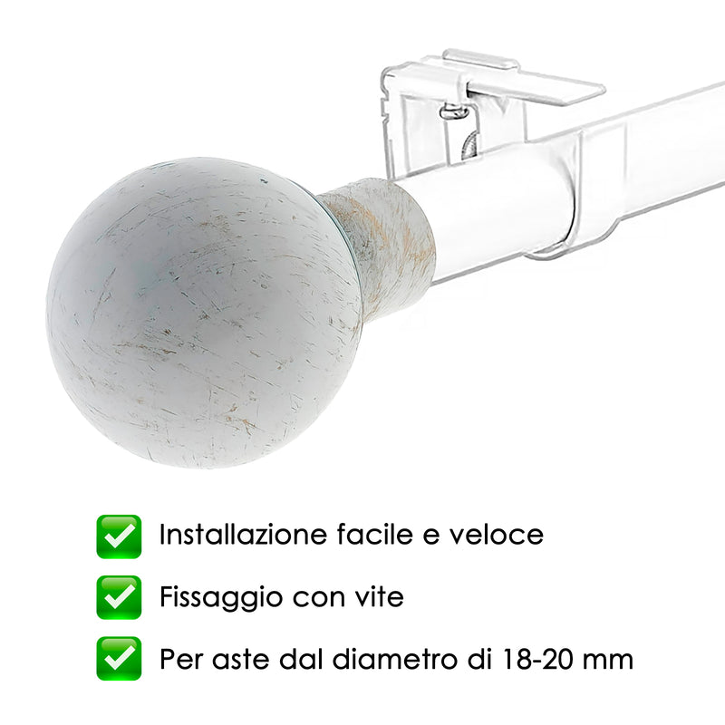 TERMINALE PALLA NEW 2PZ BIANCO E ORO
