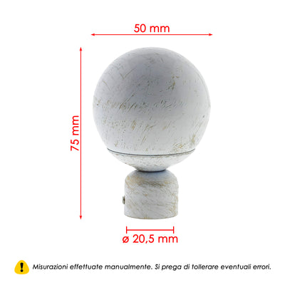 TERMINALE PALLA NEW 2PZ BIANCO E ORO