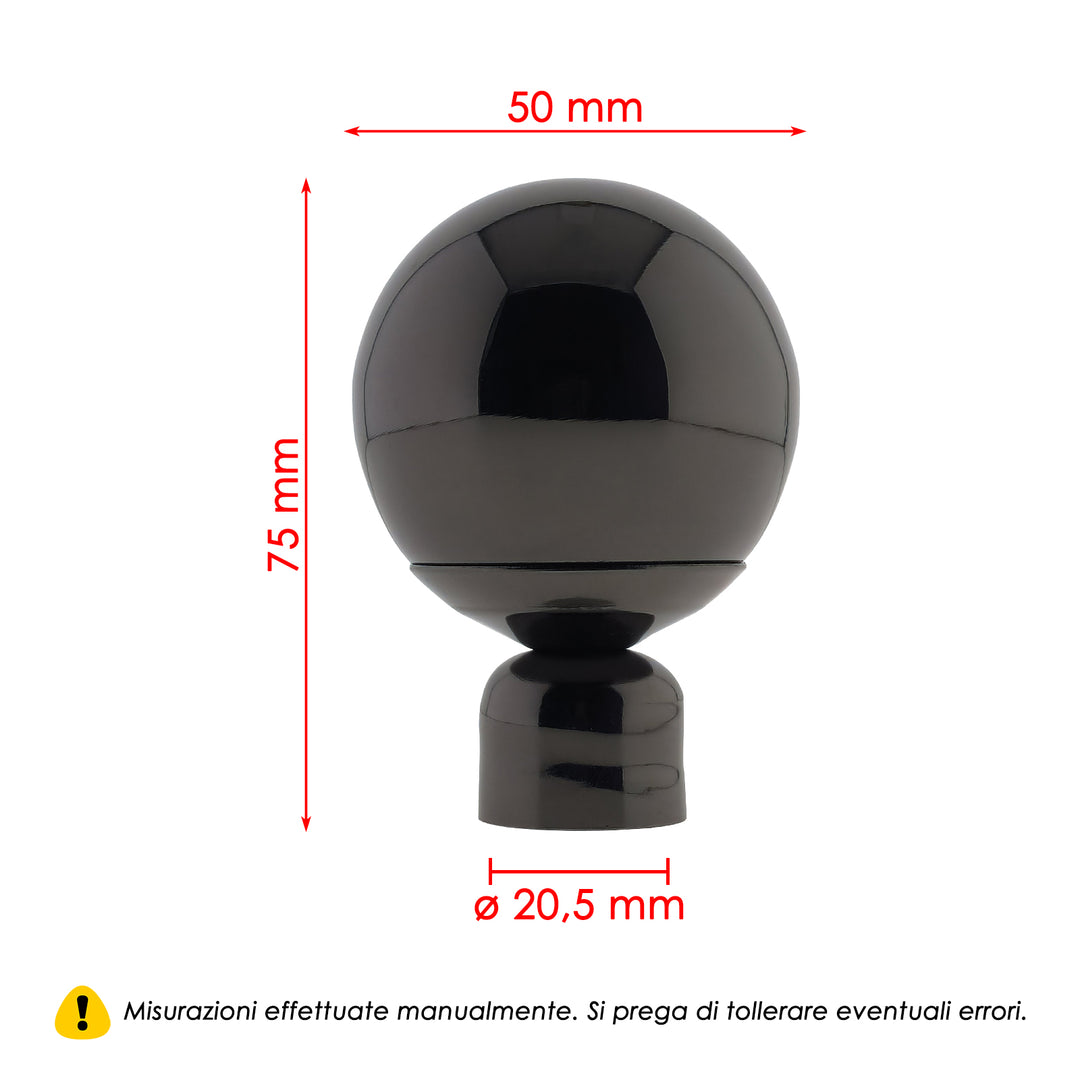 TERMINALE PALLA NEW 2PZ NICHEL NERO
