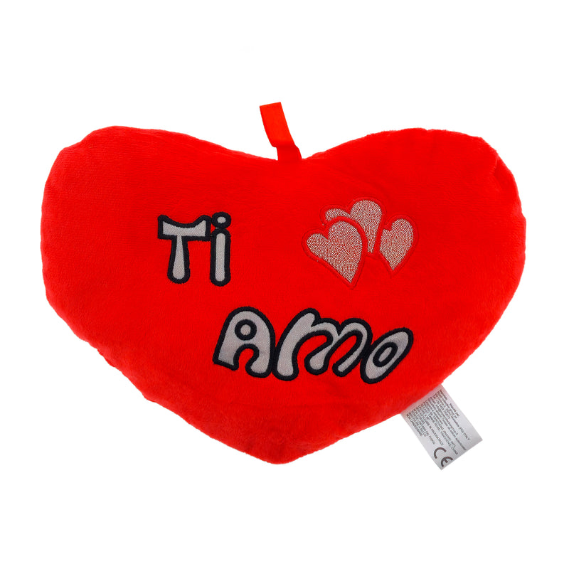 PELUCHE CUORE ROSSO TI AMO 28CM