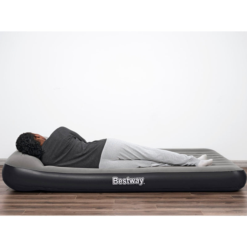 BW671BS AIRBED TRITECH GRIGIO FLOCCATO MATRIMONIALE CON POMPA INCORPORATA 203X152X30CM