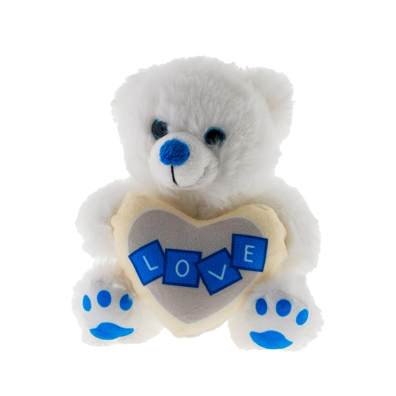 PELUCHE ORSO BIANCO CON CUORE LOVE 15CM