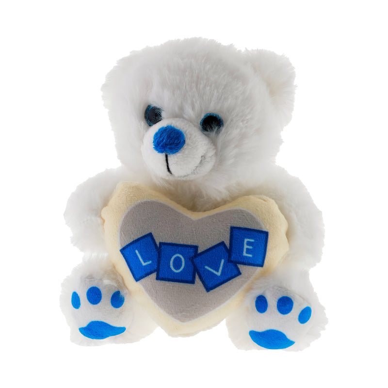 PELUCHE ORSO BIANCO CON CUORE LOVE 20CM