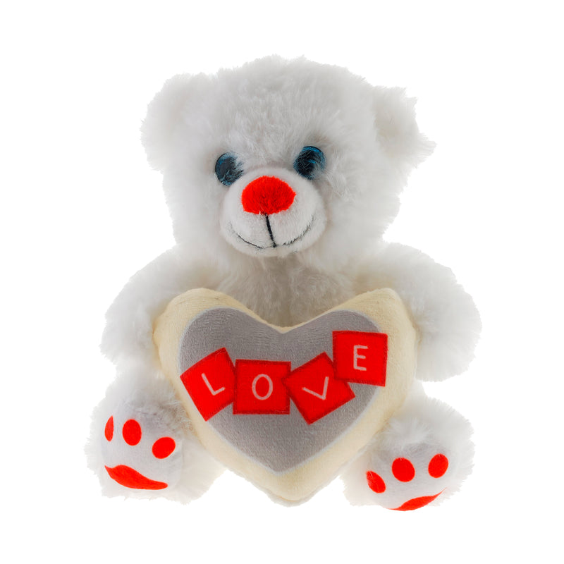 PELUCHE ORSO BIANCO CON CUORE LOVE 20CM