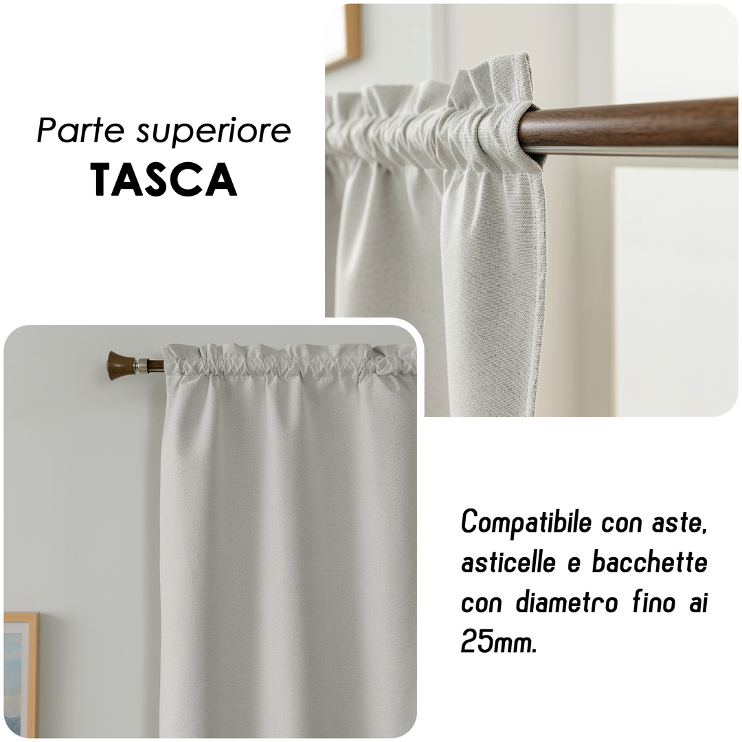 TENDA BARBADOS TOTALMENTE OSCURANTE 2X55X130CM GREIGE